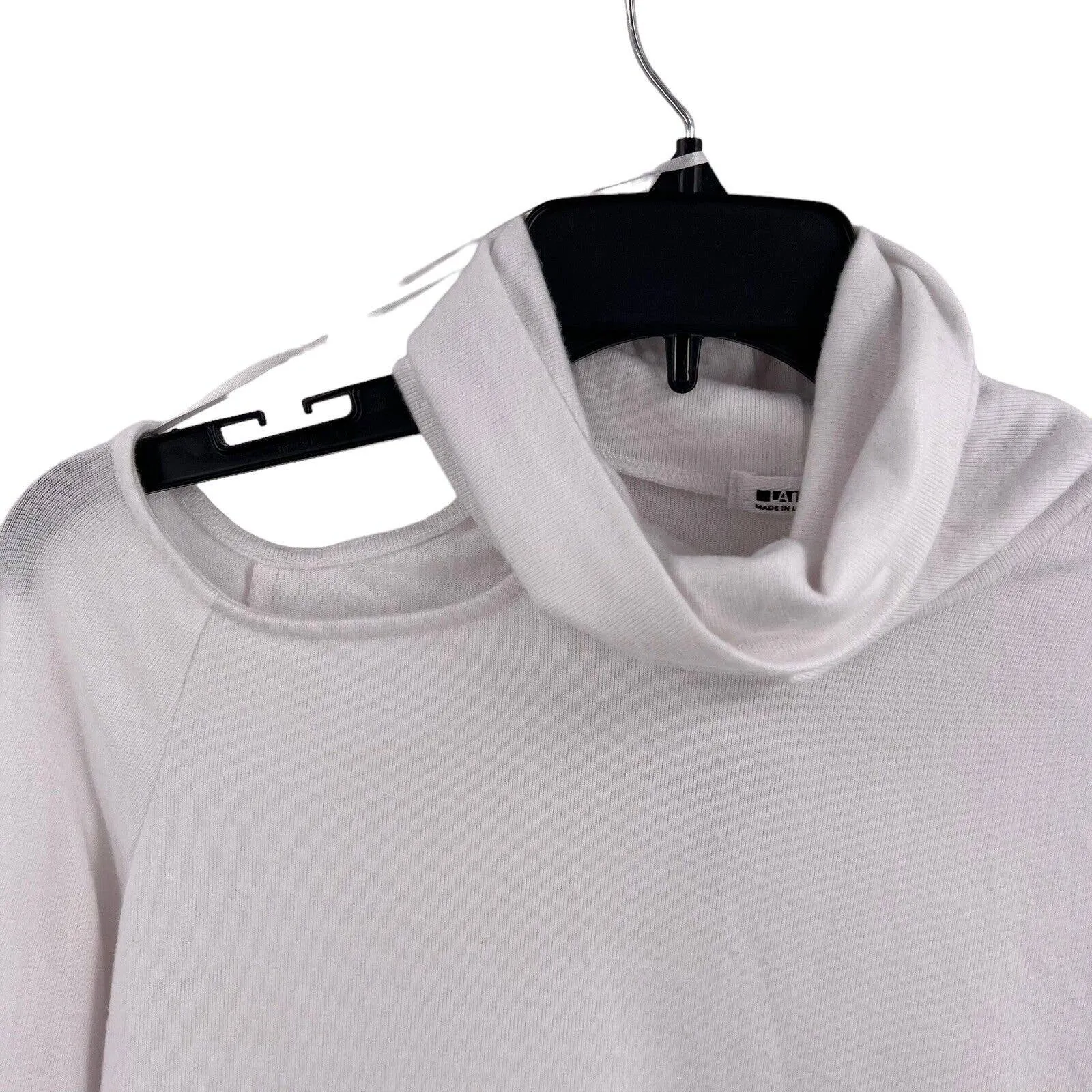 LAMade White Soft Turtleneck Shoulder Cutout Small New‎ - Image 2