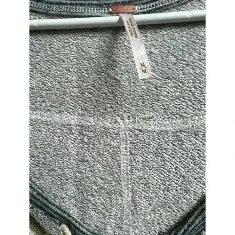 Free People Lacey Love Fleece Long Sleeve Oversize Crisscross Chest‎ Sweatshirt - Image 9