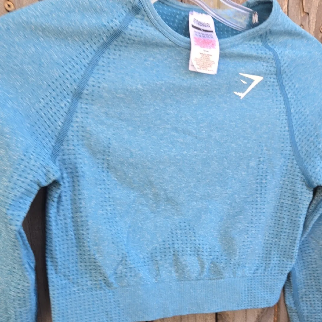 Gymshark Teal Long Sleeve Crop Top - Image 4