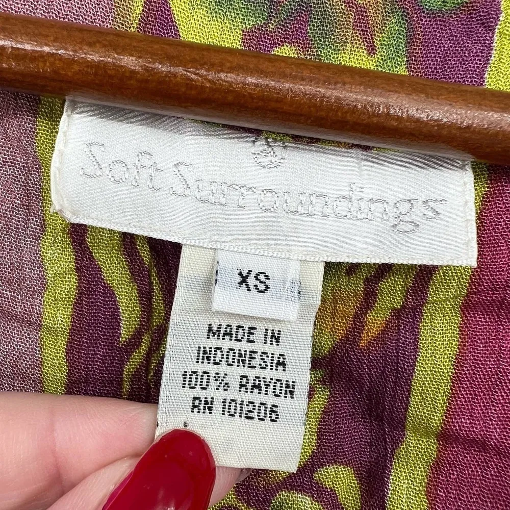 Soft Surroundings Carnival Batik Topper Open Front Beaded cardigan coat size XS - Image 7