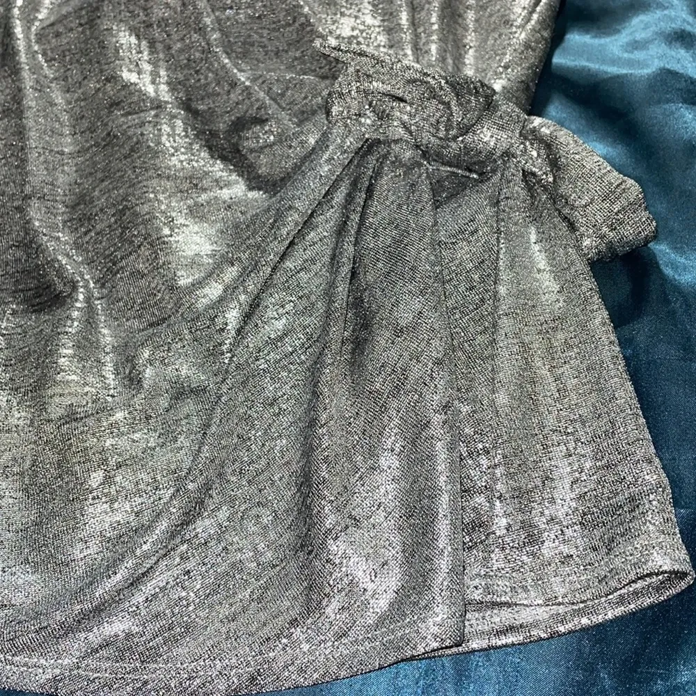 MSK XL Blouse sparkle silver gray shimmery top - Image 3