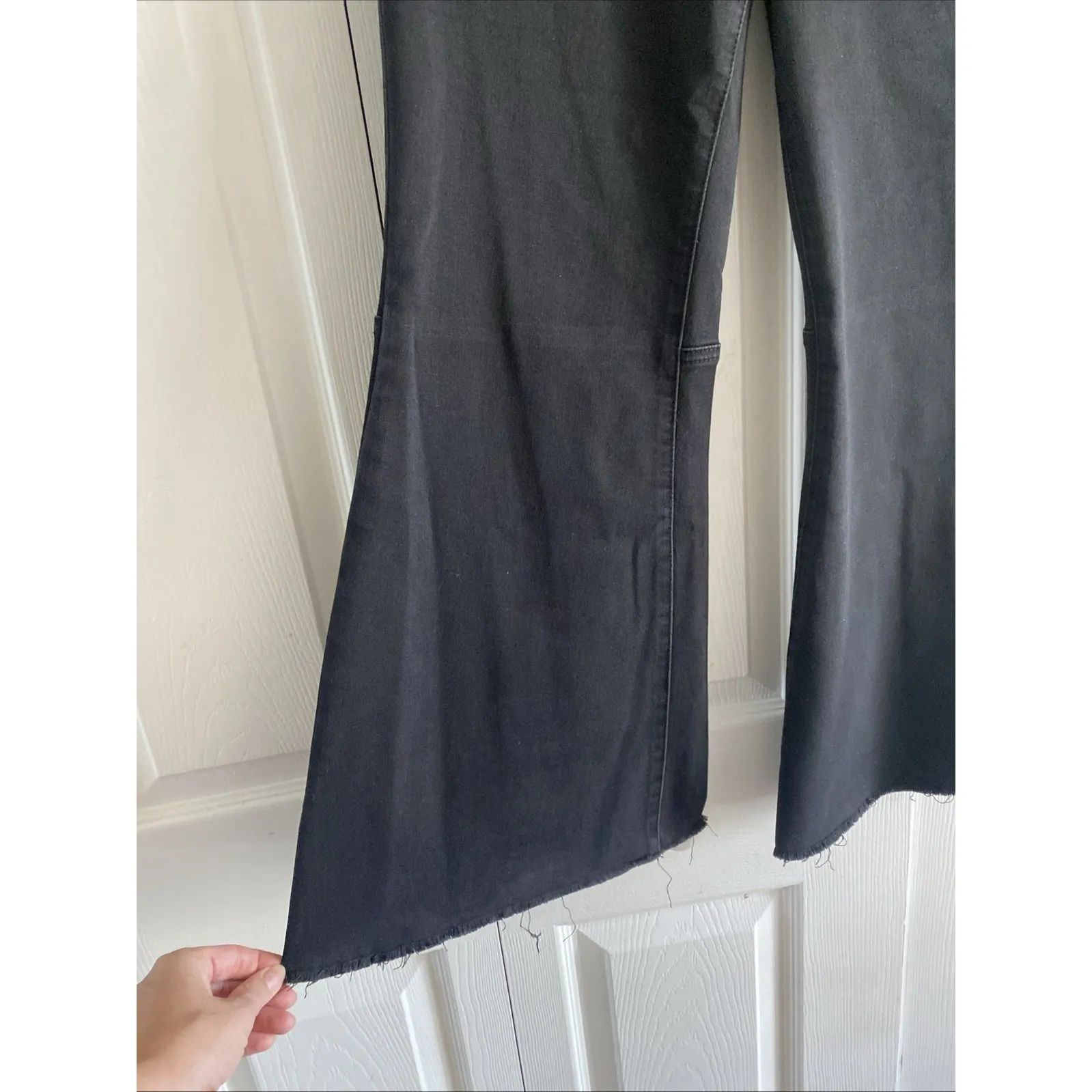 We the Free Womens 31 Free People Black Flare Leg Denim Pants - Image 3