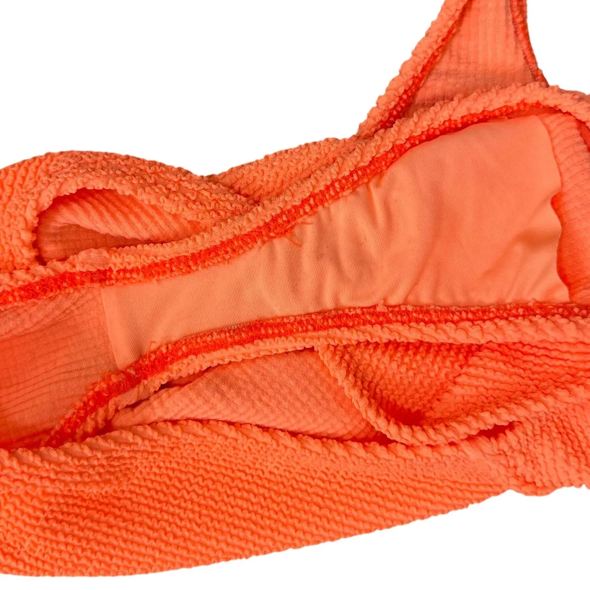 Good American Neon Orange Ribbed One Shoulder One Piece Bathing Swim Suit 1 / 2 - Image 8