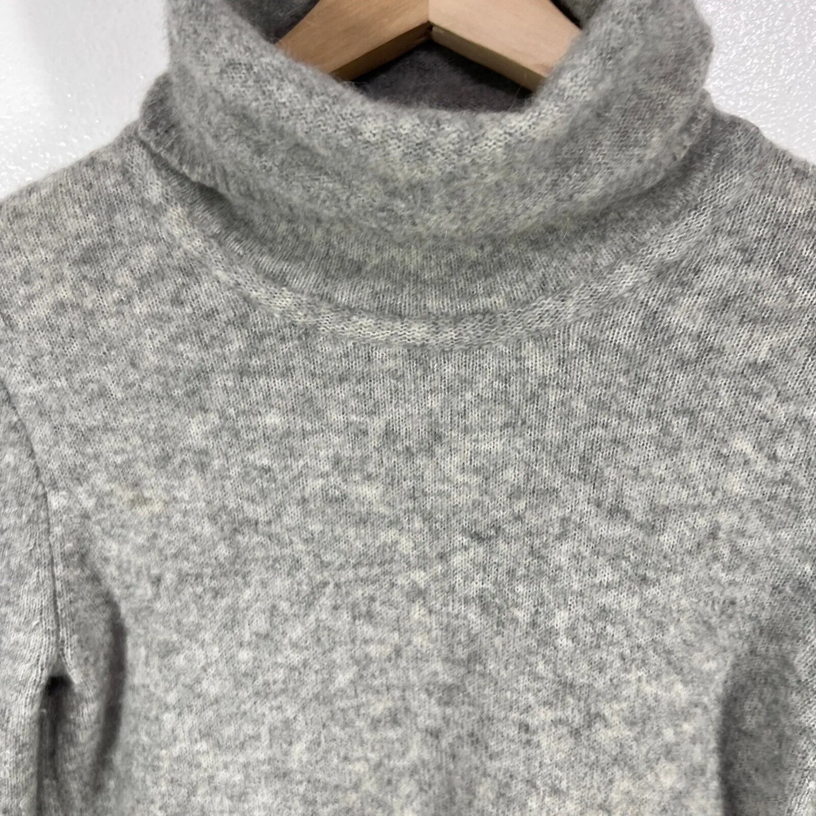 J.Crew Merino Wool Alpaca‎ Blend Turtleneck Sweater Womens Small Gray Soft Chic - Image 6