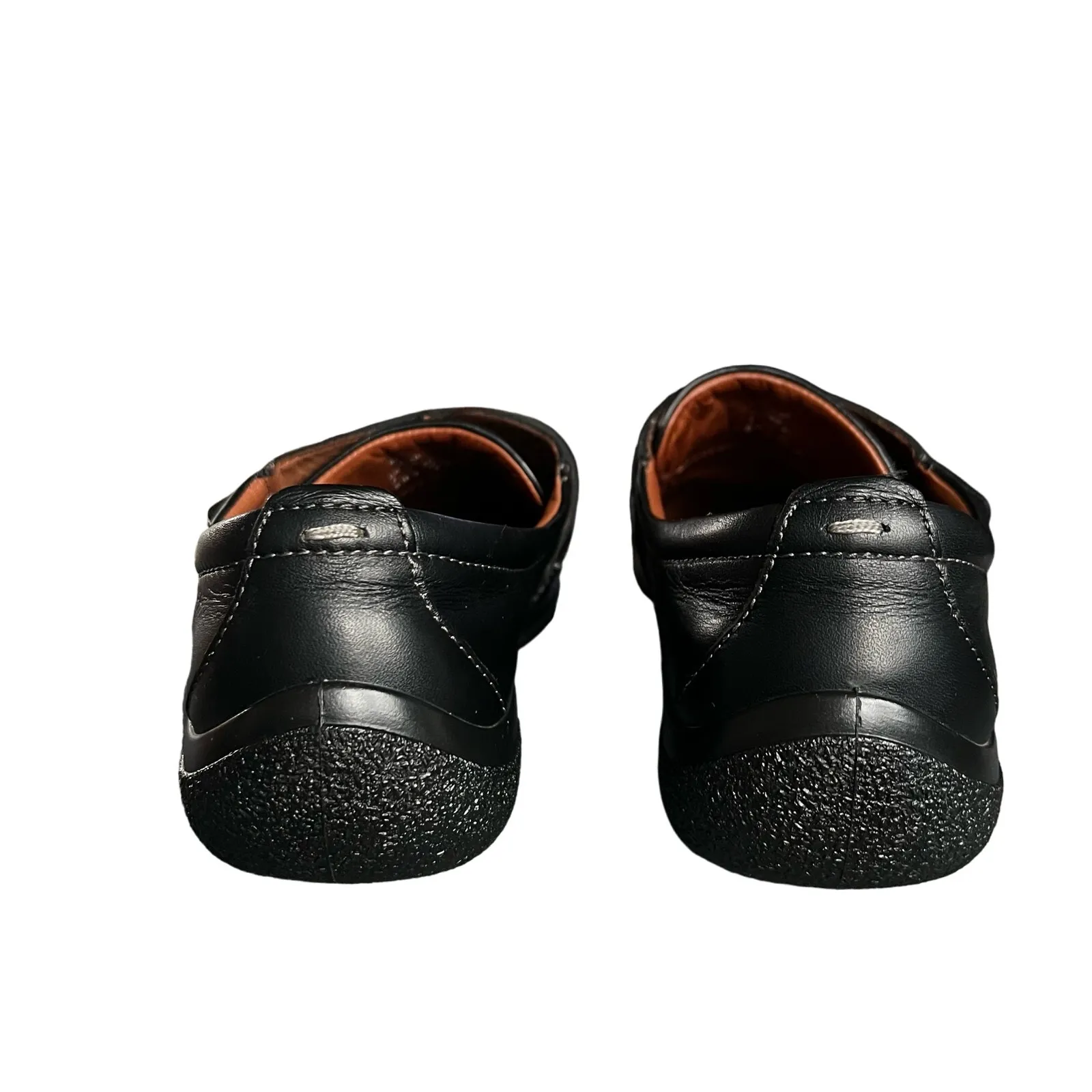 Hotter Black Sugar Leather Loafers Flats Size 7 EEE Hook and Loop Strap - Image 5