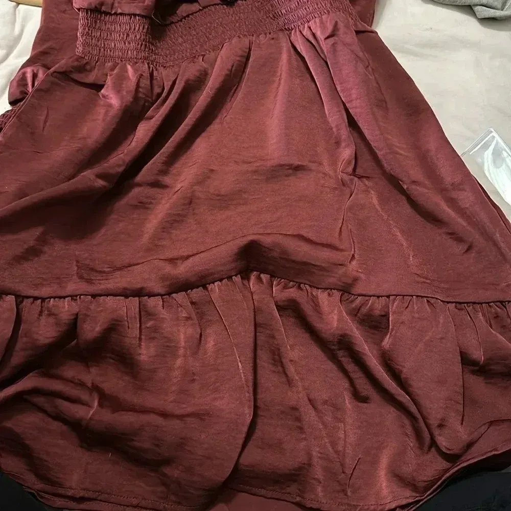 Lucky Brand‎ Burgundy with smoked waist  Women’s Dress - Image 8