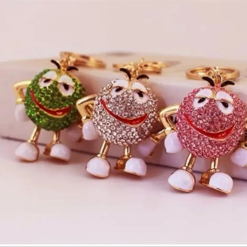 Green M & M Rhinestone Keychain ~NEW~ —Makes a Great Gift - Image 2