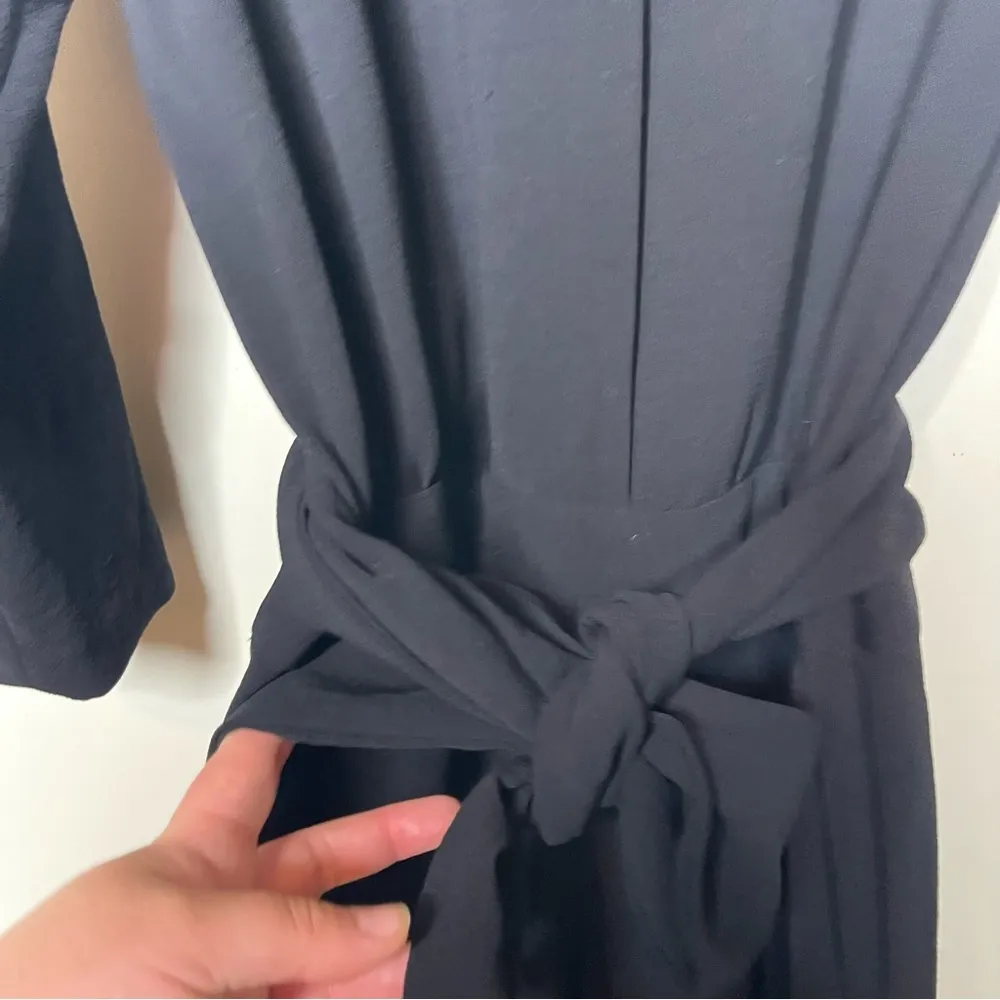 BA&SH Cycy V Neck Jumpsuit in Black tie waist sz 4 S - Image 9