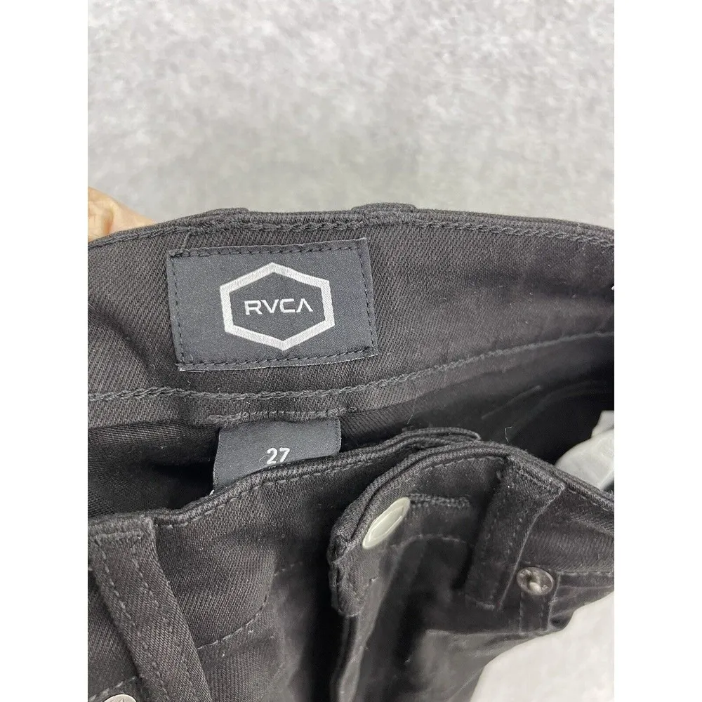 RVCA Women's Black Denim Jeans Size 27 High Rise Slim Tapered Crop Smitten - Image 6