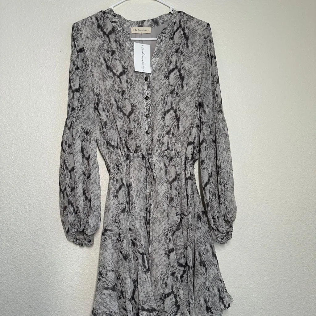 By Together Asymmetrical Gray Dress - Image 4