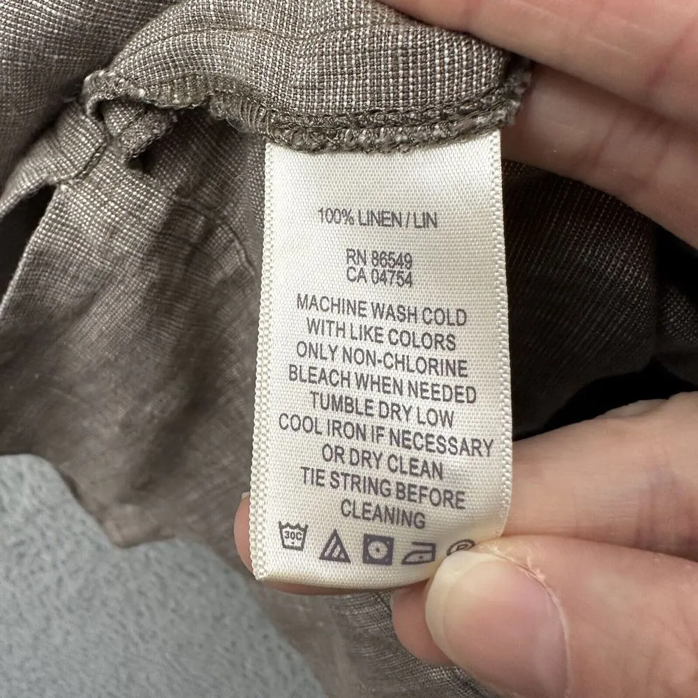 Tommy Bahama 100% Linen Dress Shirt Dress Beach Travel Lagenlook Coastal Women S - Image 5