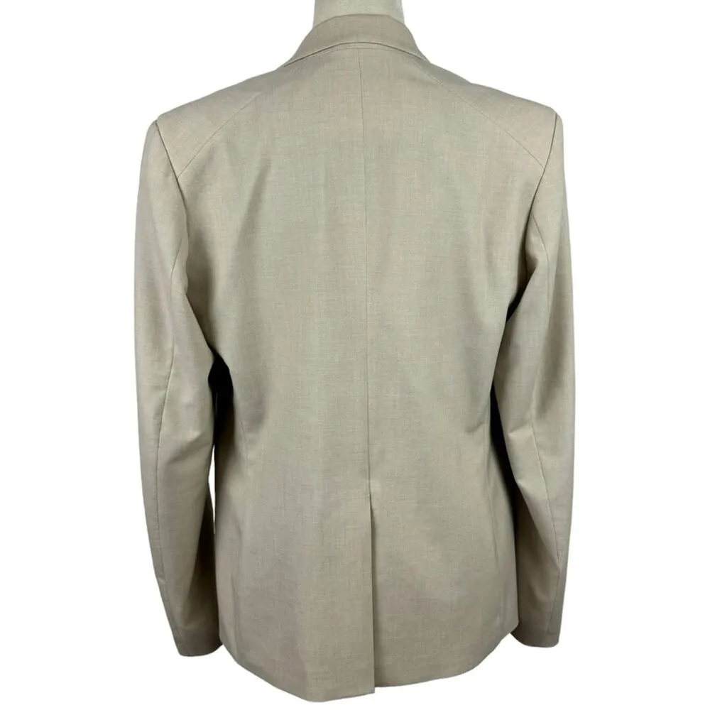 Oak + Fort Oatmeal Oversized Single Breasted One Button Blazer Flap Pocket SZ M - Image 10