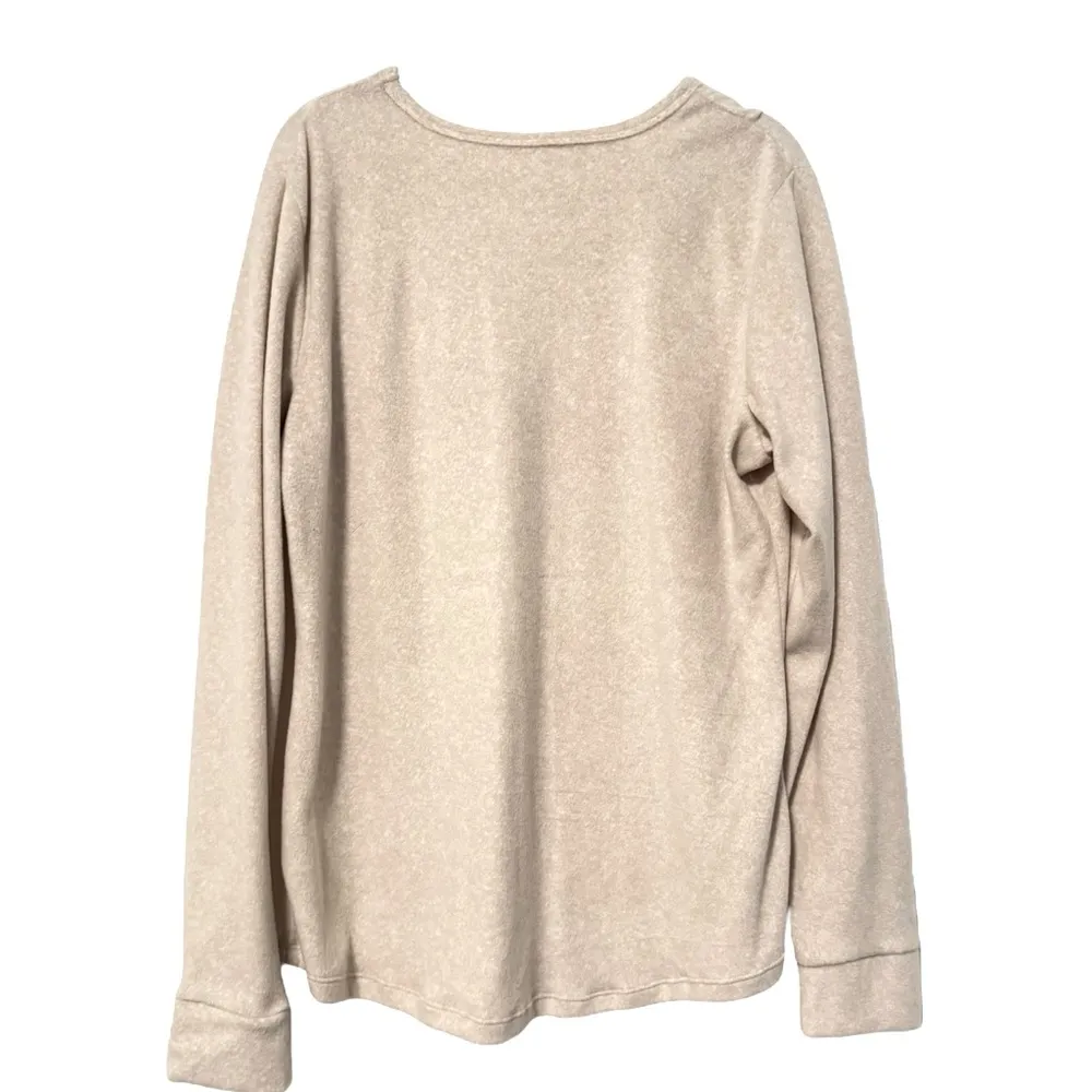 Climate Right By Cuddl Duds Long Sleeve Warm Top Soft Cozy Tan Size XL - Image 4