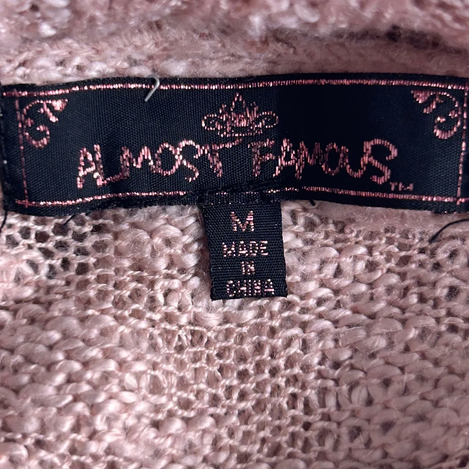 Almost Famous Off Shoulder Sweater Pink Medium - Image 6