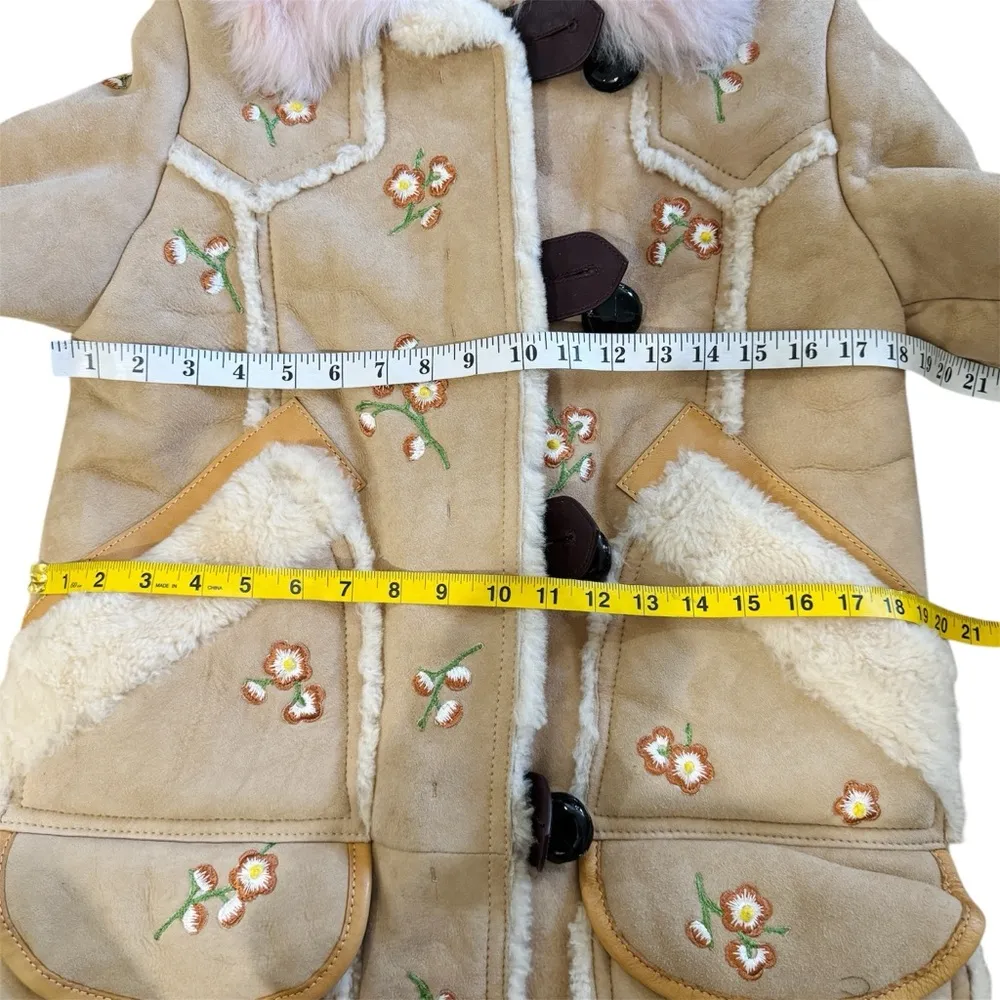 Coach Shearling Drifter Coat Floral Embroidered Runway  EUC - Image 8