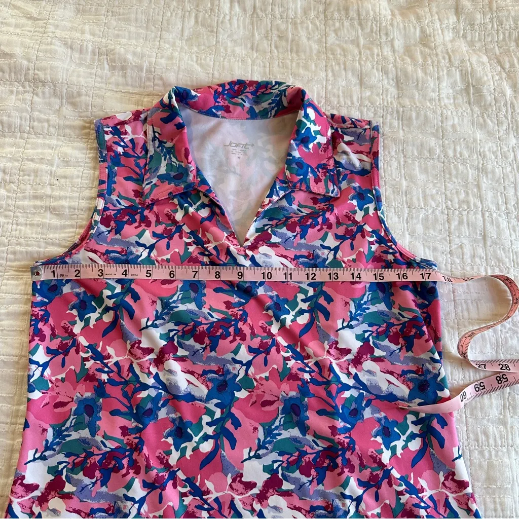 Jofit UV Long Sleeve Mock 1/4 Zip Pullover Polo Tank Bundle Medium Pink - Image 9