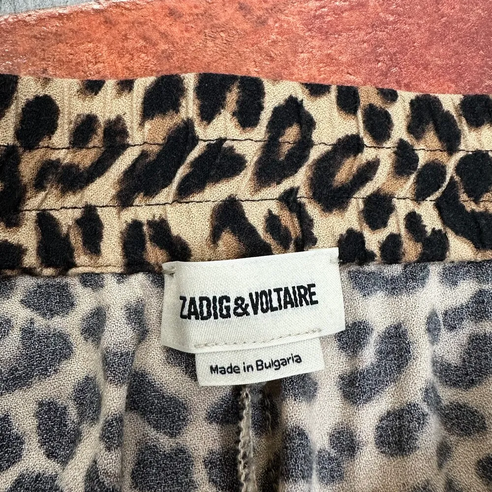 Zadig & Voltaire Leopard Print Elastic Waist Relaxed Pants Size Large - Image 3