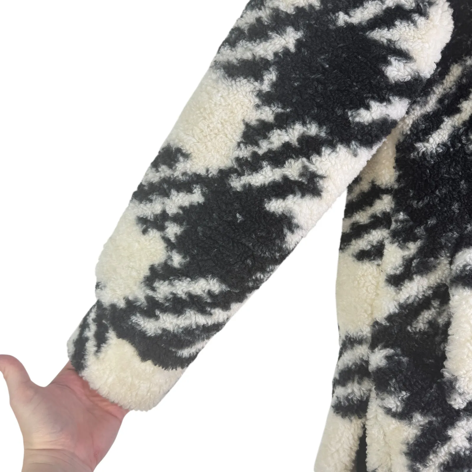 Beach Riot Ingrid Jacket Plaid Sherpa Teddy Button Up Small S Fuzzy Cozy Shacket - Image 8