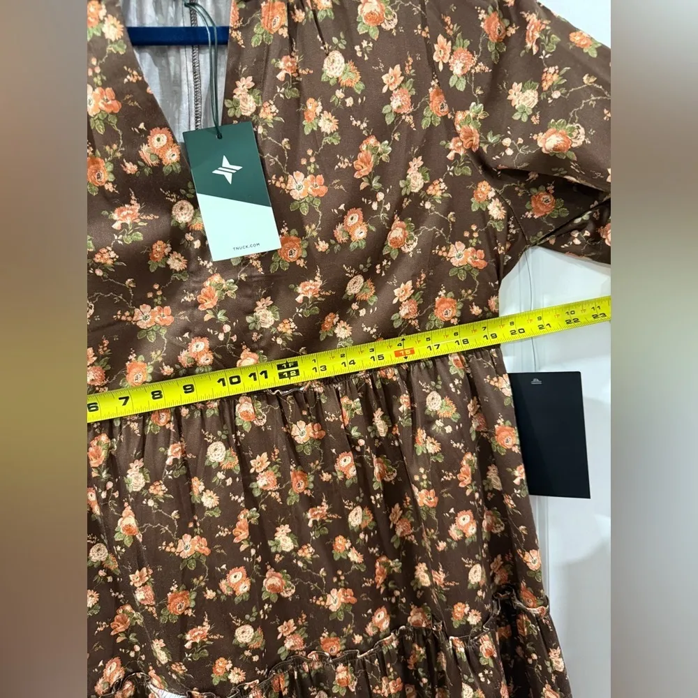 Tuckernuck Crawford Dress L NWT Rosewood Chintz Floral Tiered Mini Ruffle - Image 9