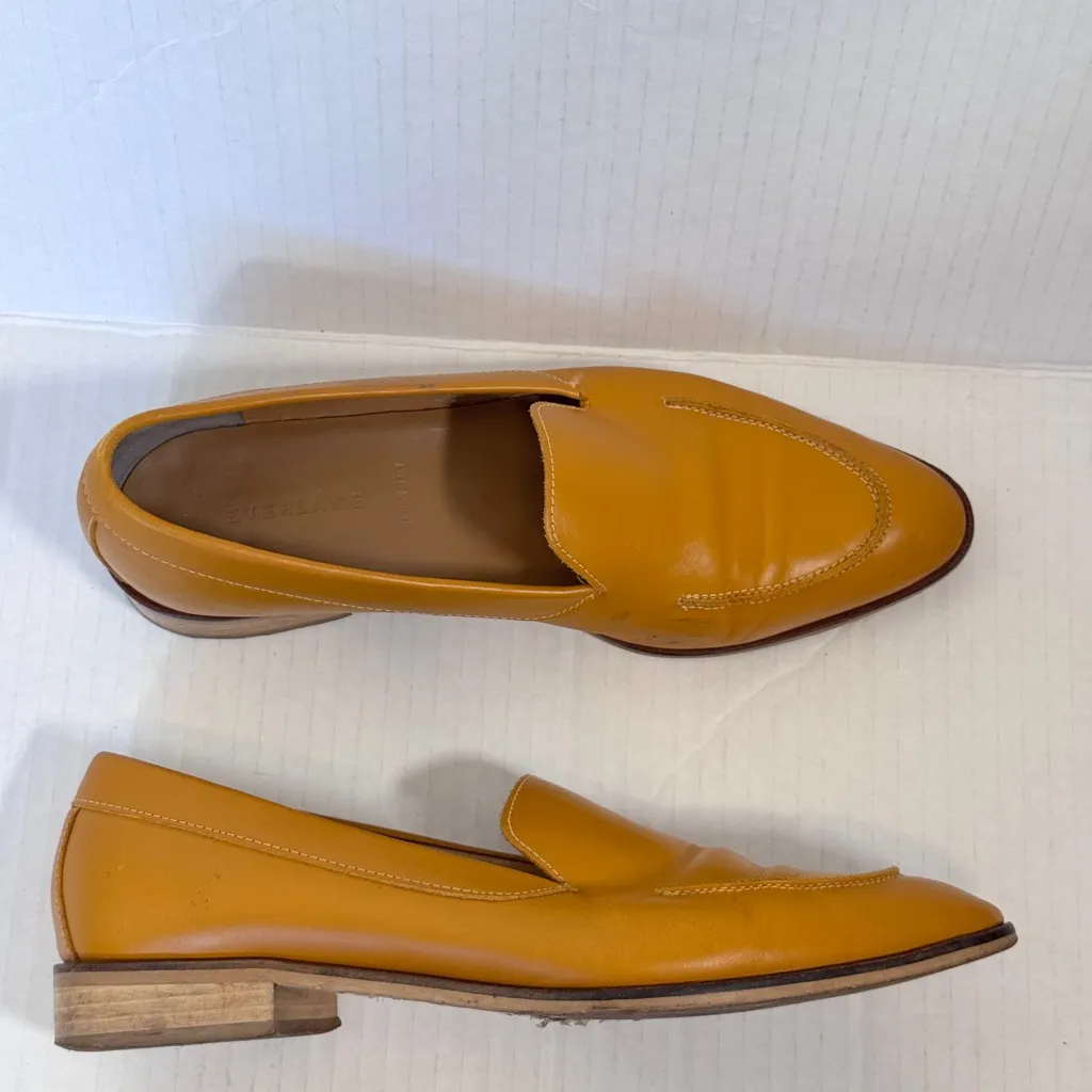 Everlane Mustard Yellow Leather Slip On Loafer Flats Womens 10.5 Preppy Academia - Image 12
