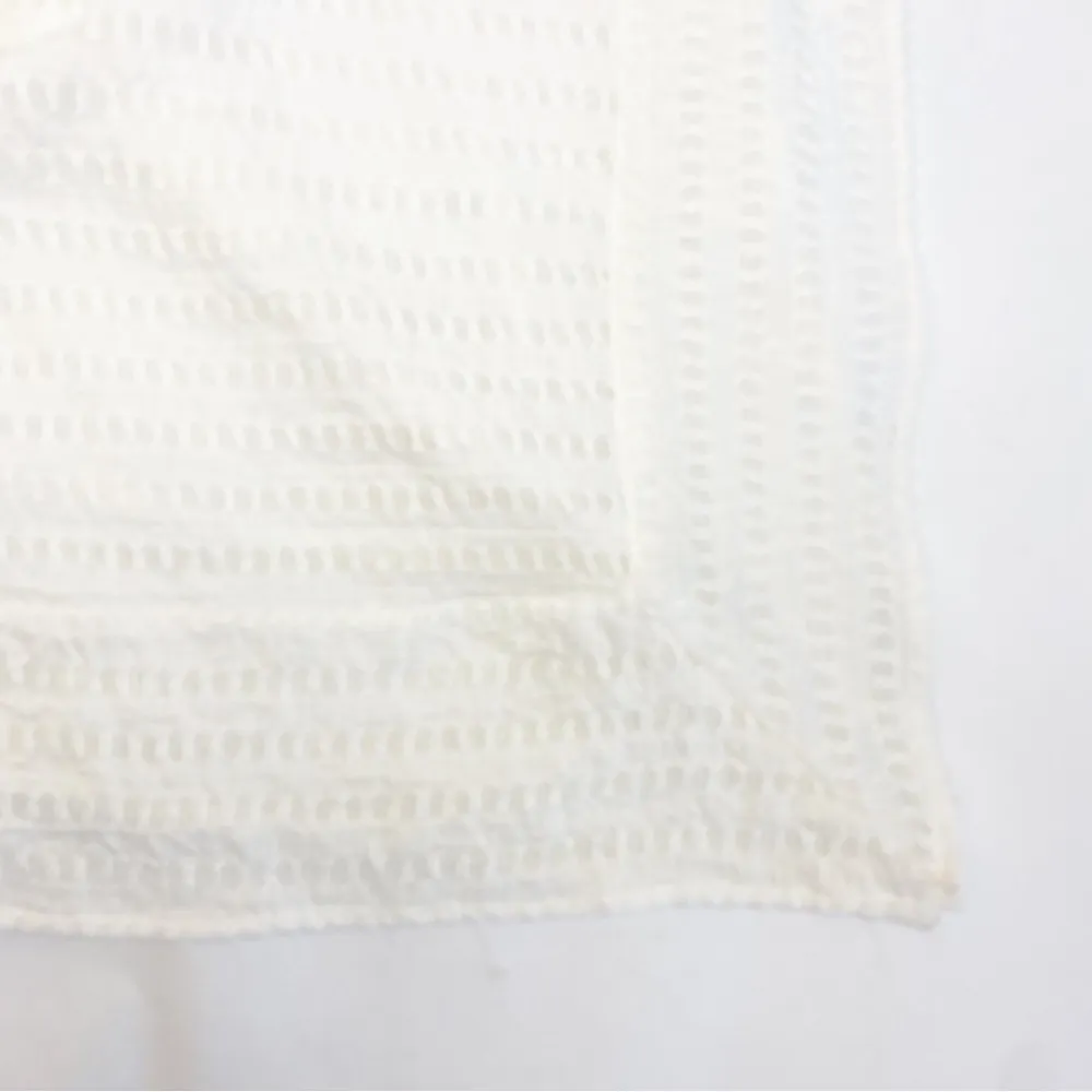 Lilka X Anthropologie White Shell Eyelet Laser Cut Beach Poncho Cape Cover Up - Image 10