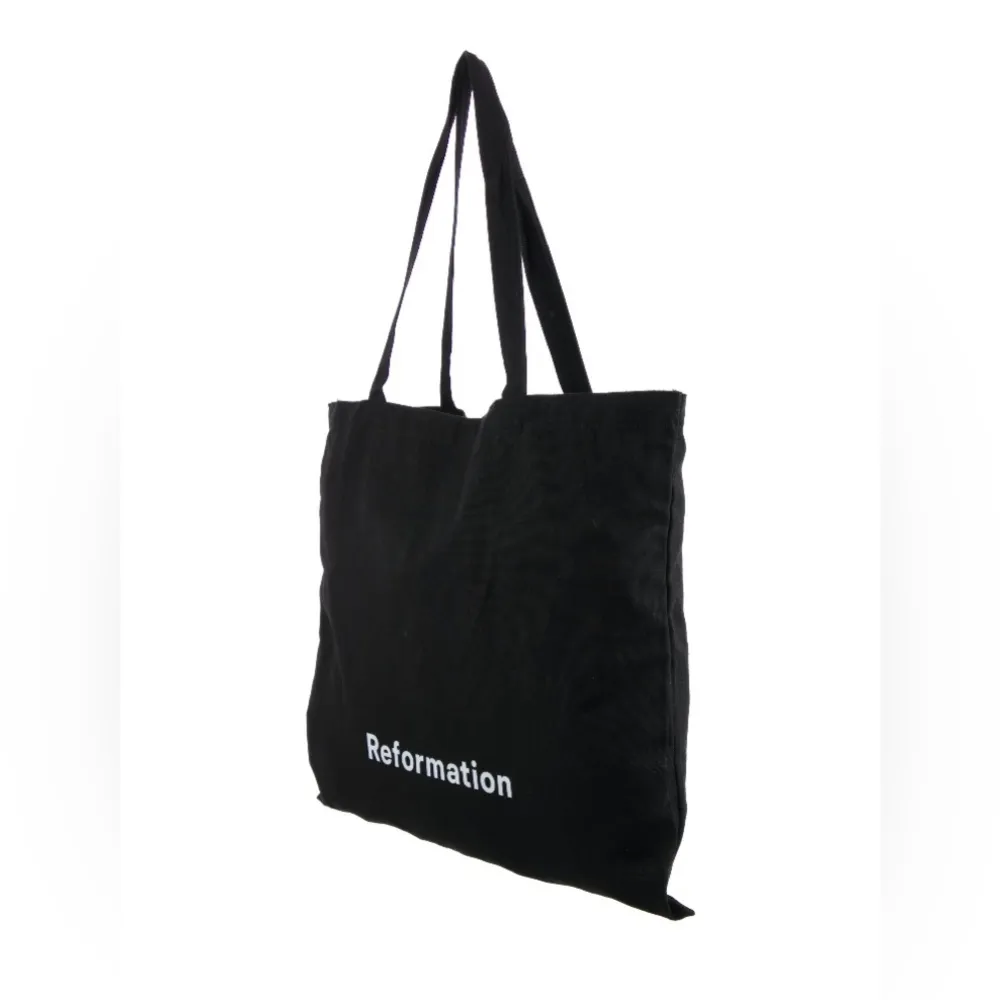 Reformation Black Canvas Medium Size Tote Bag - Image 5