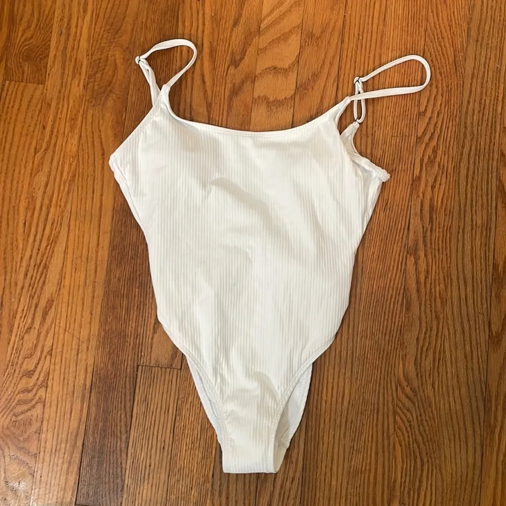 Andie Swim The Laguna‎ One Piece Swimsuit White Ribbed size S NWT - Image 3