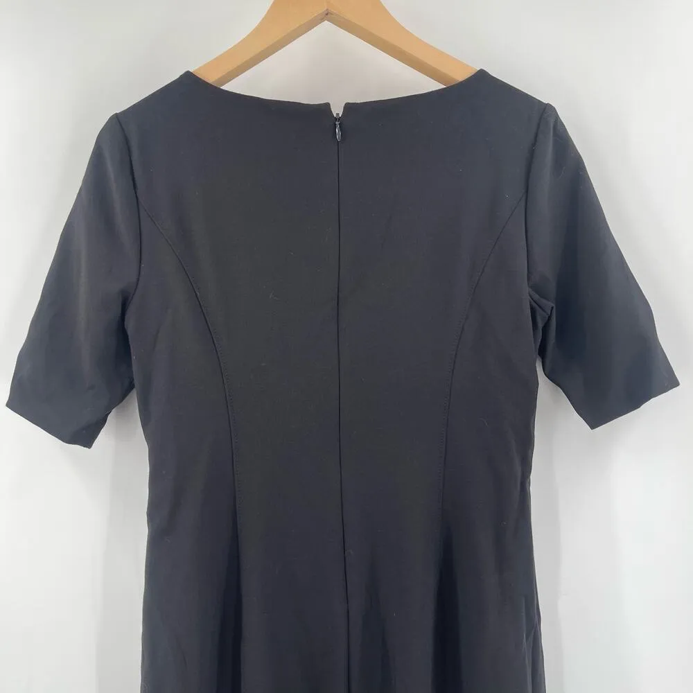 WHITE HOUSE BLACK MARKET Dress Size 8 Lace Up Detail Black Stretch Professional - Image 8