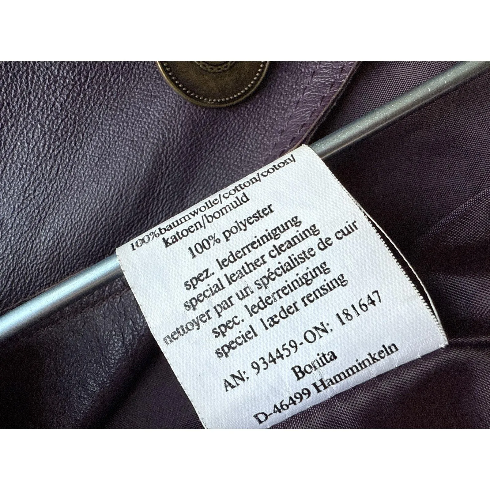 Bonita Purple Leather Blazer Size Medium - Image 6