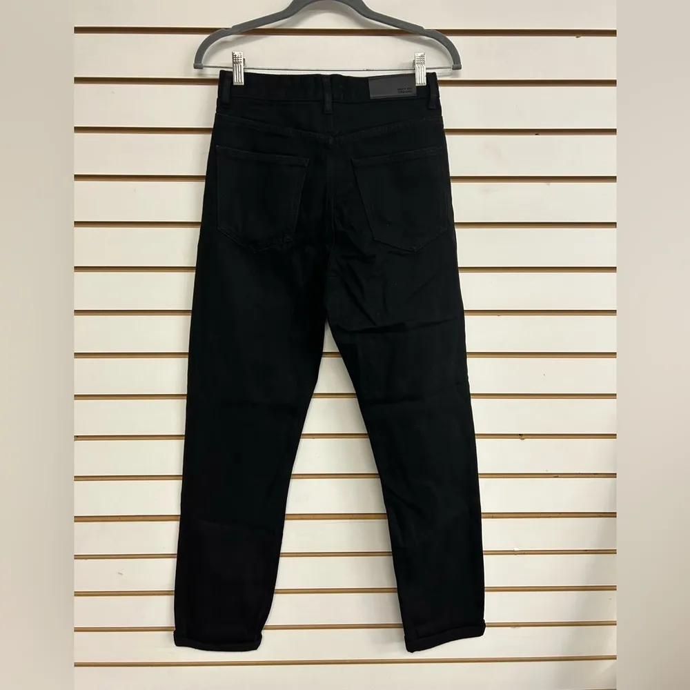 Nasty Gal Organic Roll Hem Mom Jeans Black NWT Size 6 100% Cotton - Image 6