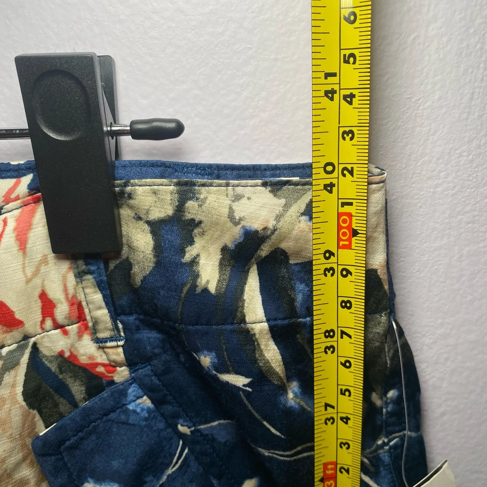 NWT Ralph Lauren Black Label Blue Floral Shantung Cargo Ankle Pant Women size 12 - Image 14