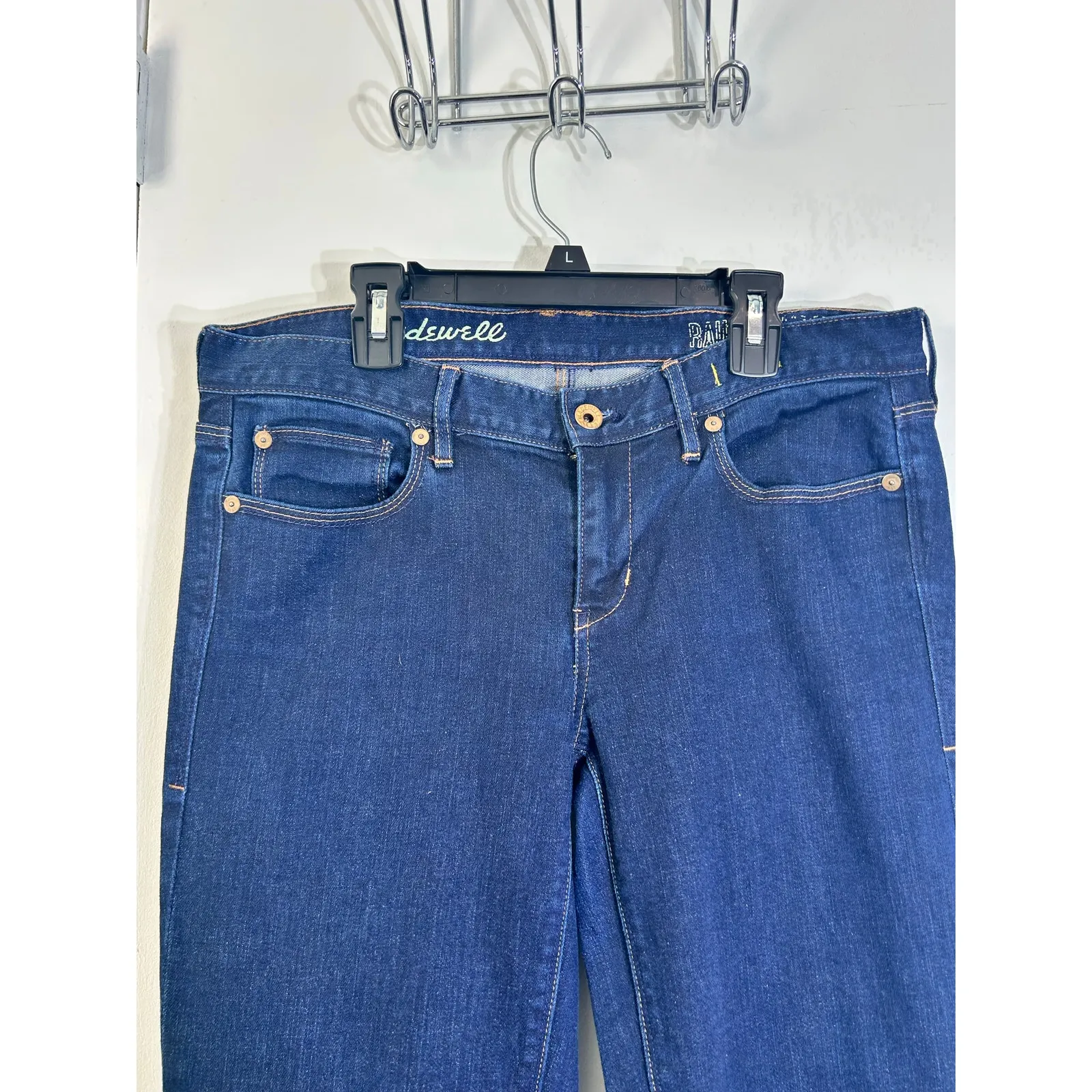 Madewell Jeans Size 29x34 Low Rise Dark Wash Rail Straight Preppy Officecore - Image 2