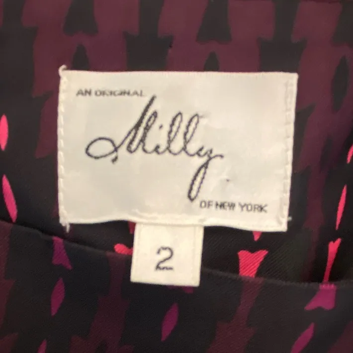 Original MILLY Of New York mini dress in size 2 100% silk, pink, purple, black - Image 12