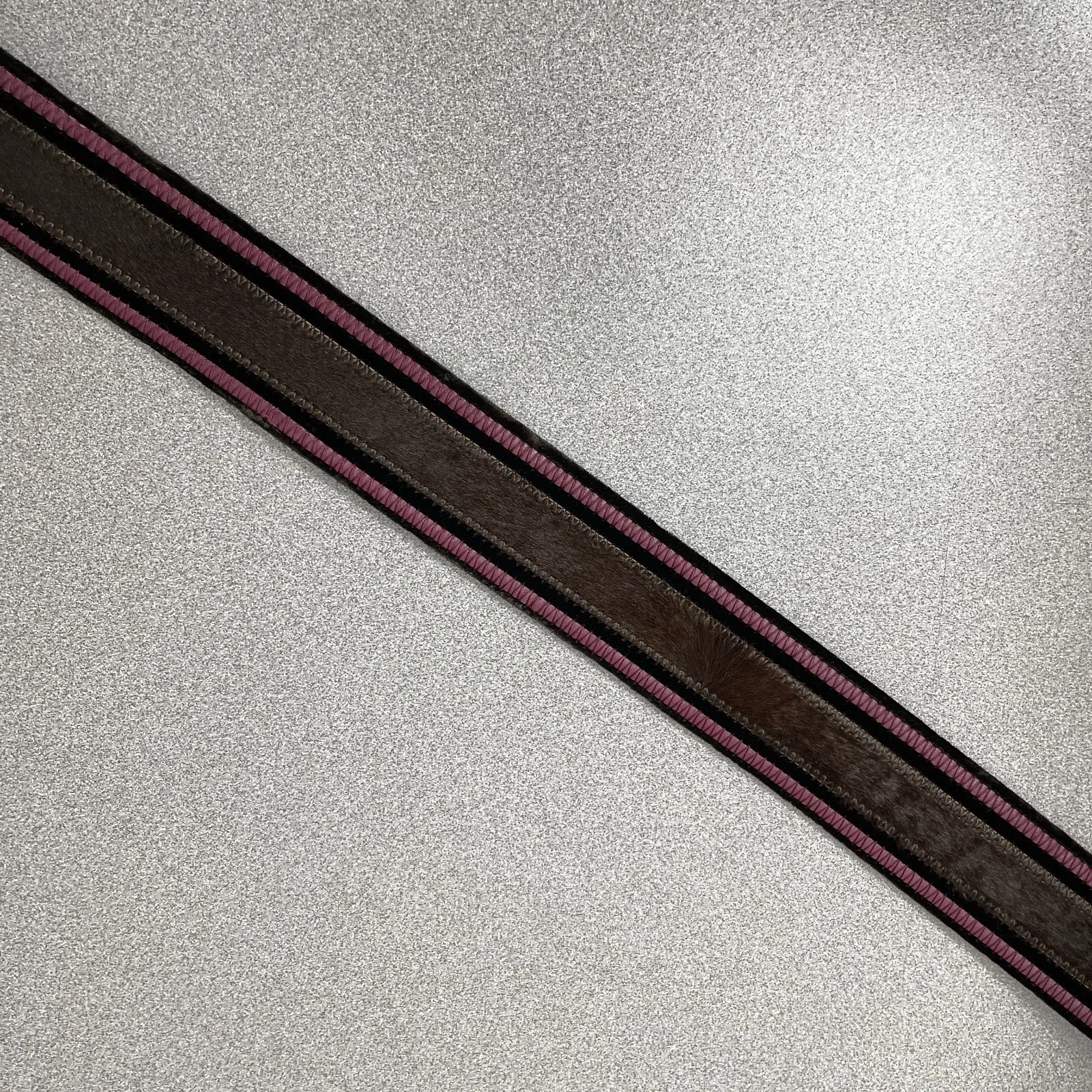 Orciani Belt Womens Medium Purple Brown Pony Animal Hair Leather Silver 1.75in - Image 4