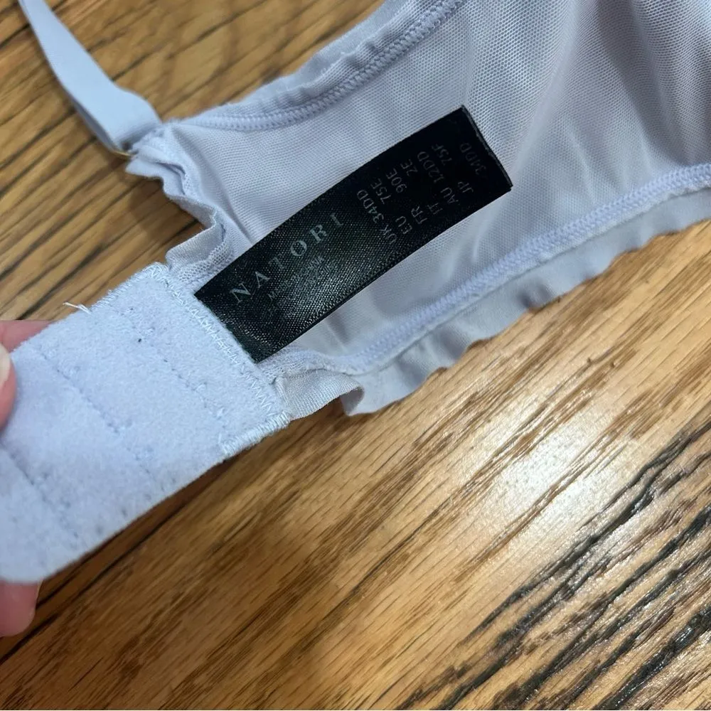 Natori Bra 34DD Lavender Lace Underwire Lightly Lined Demi Gold Hardware - Image 5