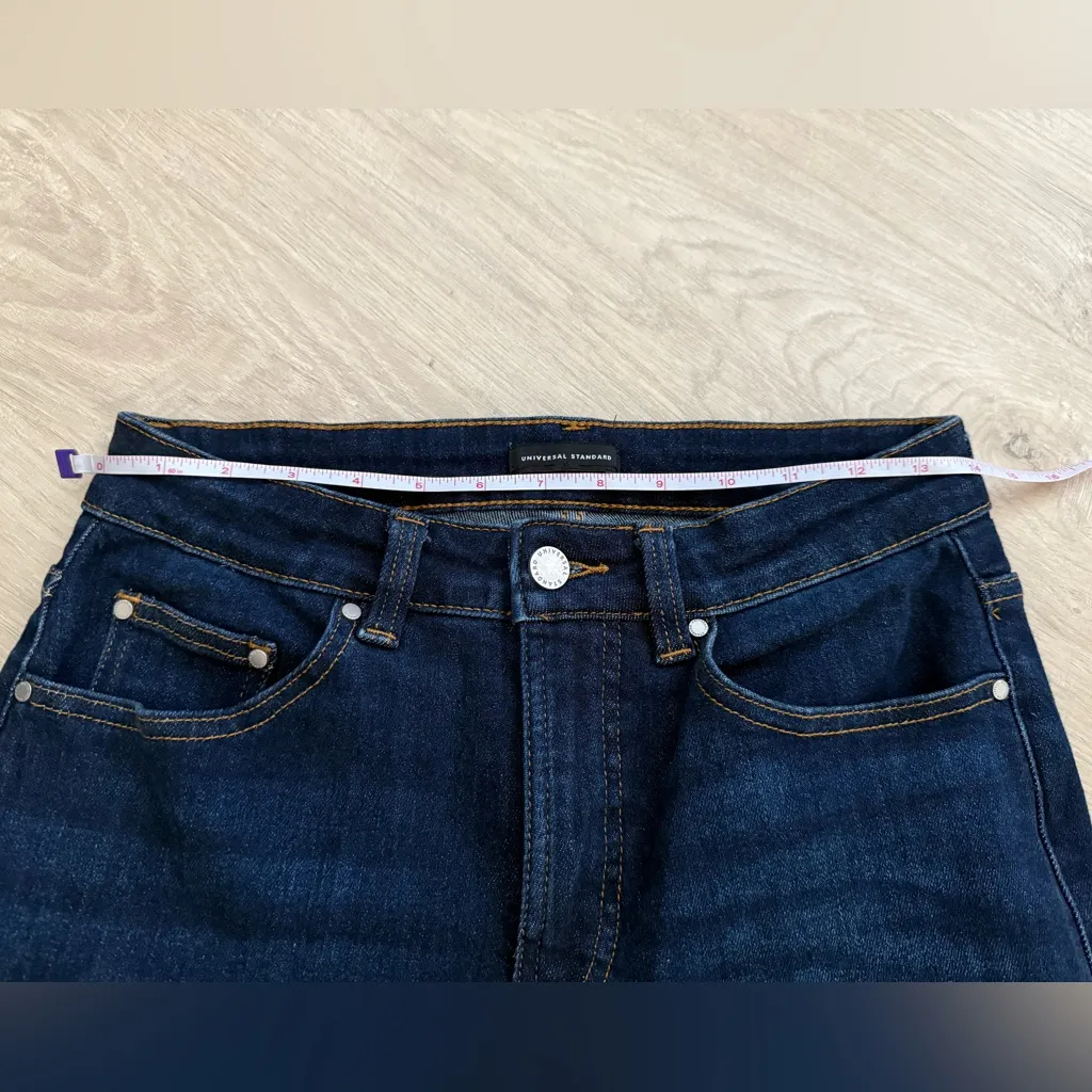 Universal Standard Joni High Rise Curve Slim Leg Jeans in Midnight Blue | 28 - Image 7