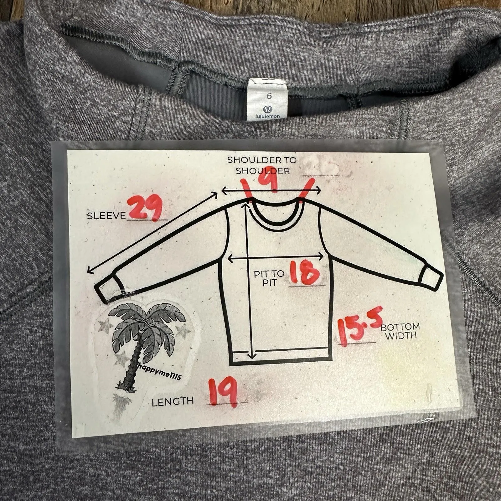 LULULEMON Hill And Valley Mock Neck Long Sleeve Top Size 6 Heathered Slate Crop - Image 4