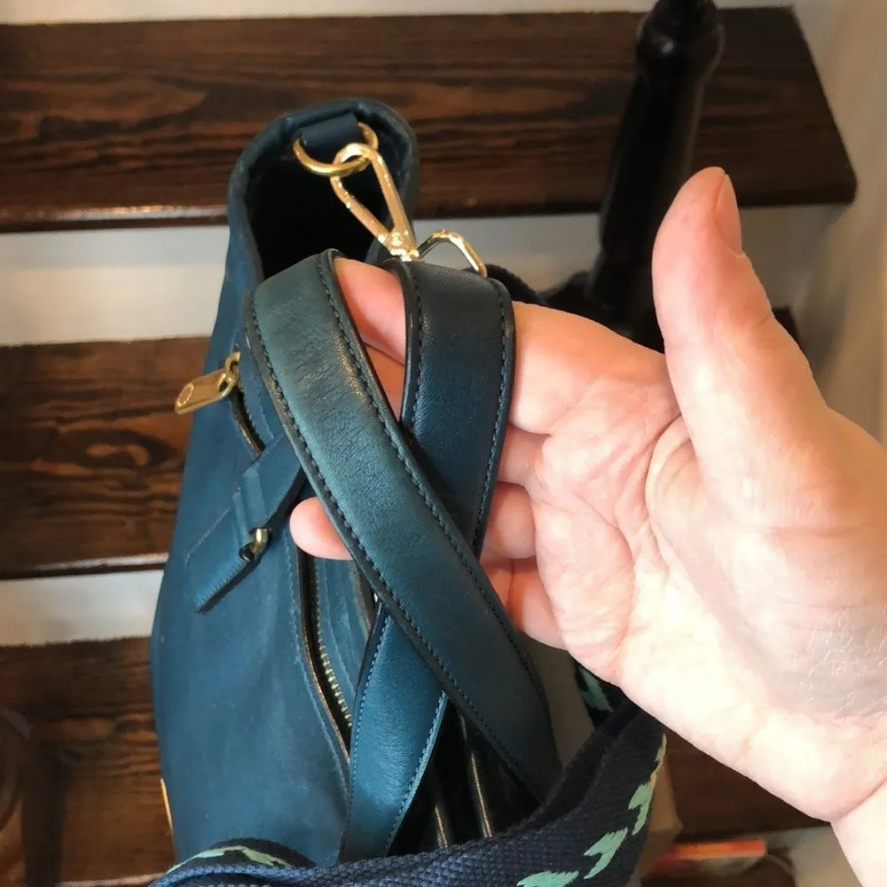MARC JACOBS Turquoise Leather Top Handle Crossbody Tote Gold Hardware LUNA - Image 9