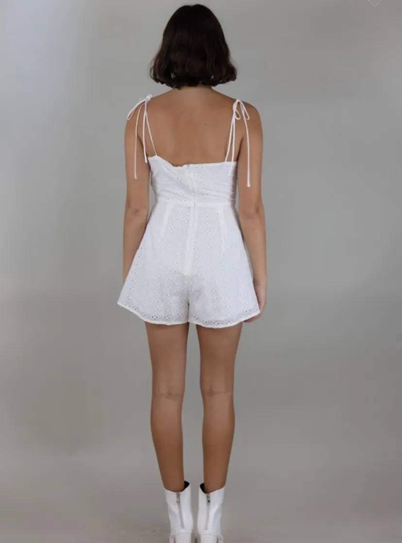 Cloud Ten White Eyelet Romper - Image 3