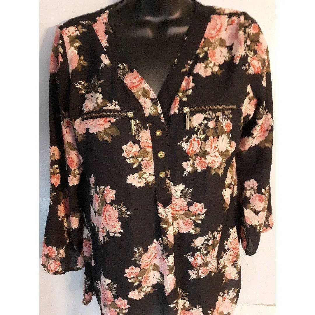 Rue 21 black sheer floral blouse - Image 3