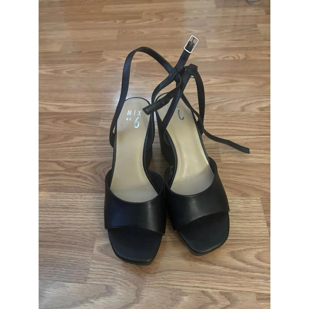 mix no. 6  Black Platform Heels Size 8.5 - Image 9