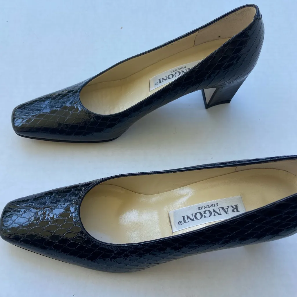 Women’s Rangoni Firenze snake, skin pattern all leather size 6.5 Black - Image 4