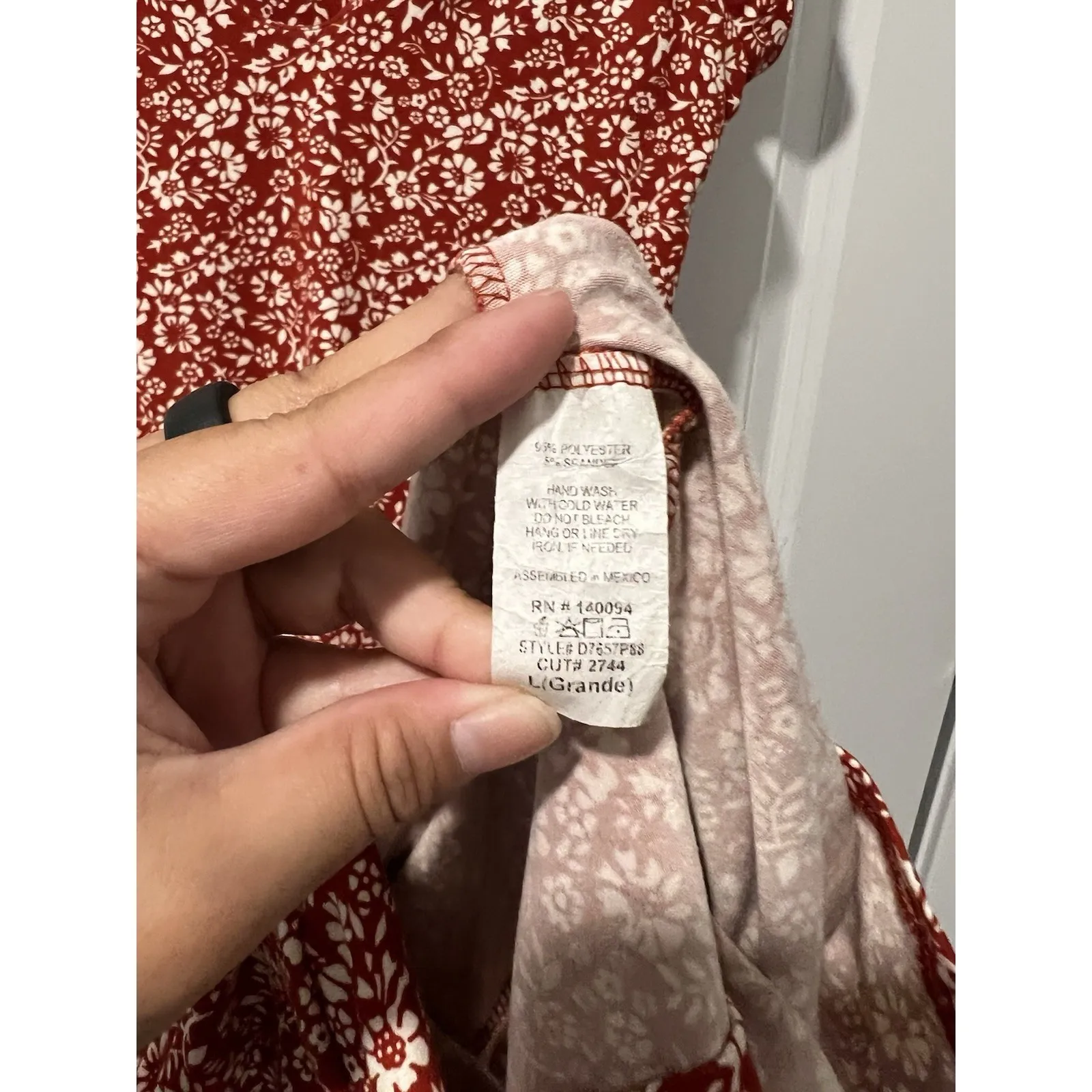 ✨ See You Monday Dress White Floral Burnt Orange Fall Bodycon‎ Dress Large L - Image 4