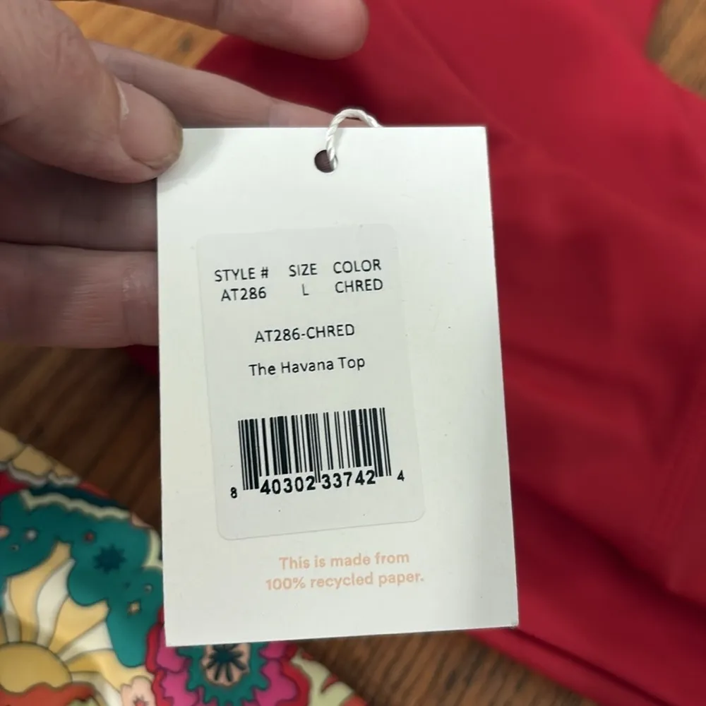 Andie Bikini Set Havana Top 90S High Waisted Bottom Red Multi‎ size L NWT/NWOT - Image 6