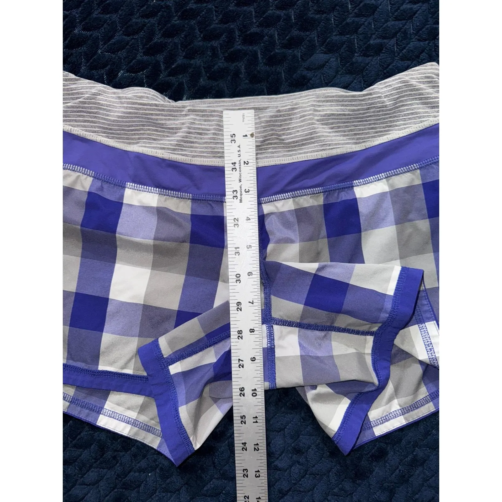 Lululemon‎ Women's Run Speed Shorts Purple Plaid Athletic Shorts Size 6 - Image 7