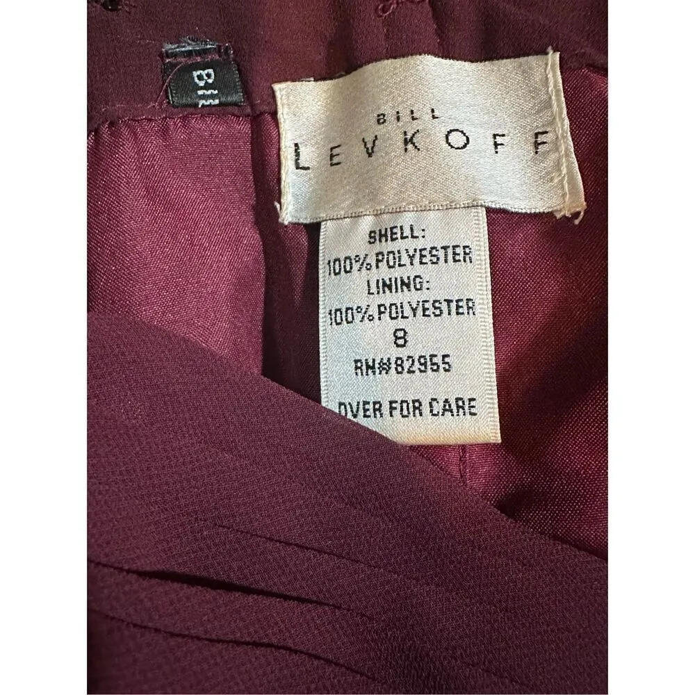 Bill Levkoff Womens Maroon Maxi length Chiffon Gorgeous Strapless Minimalist Bri - Image 3