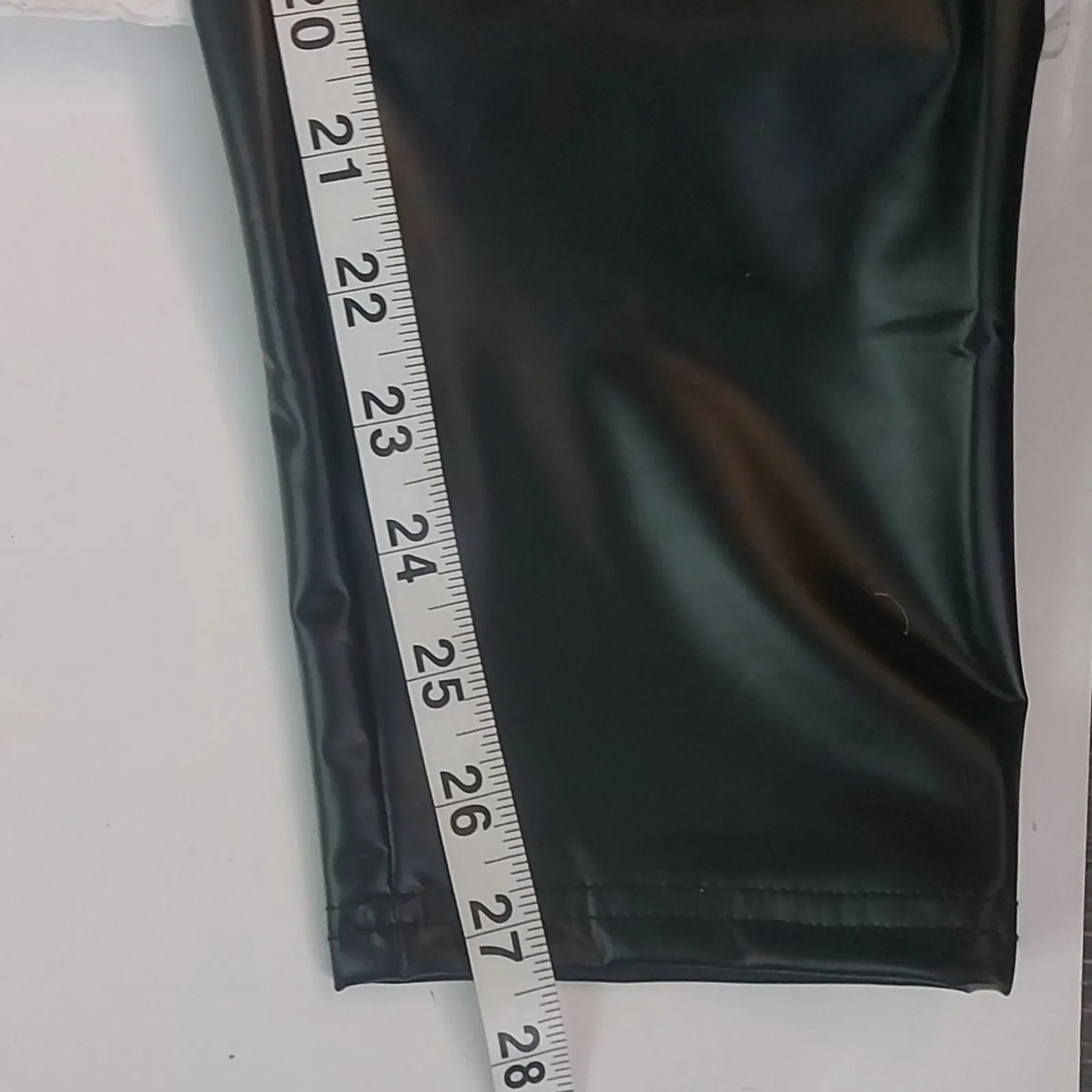 SHEIN Black Pleather Skinny Pants Petite L Minimalist Goth Punk Rocker Rave Glam - Image 8