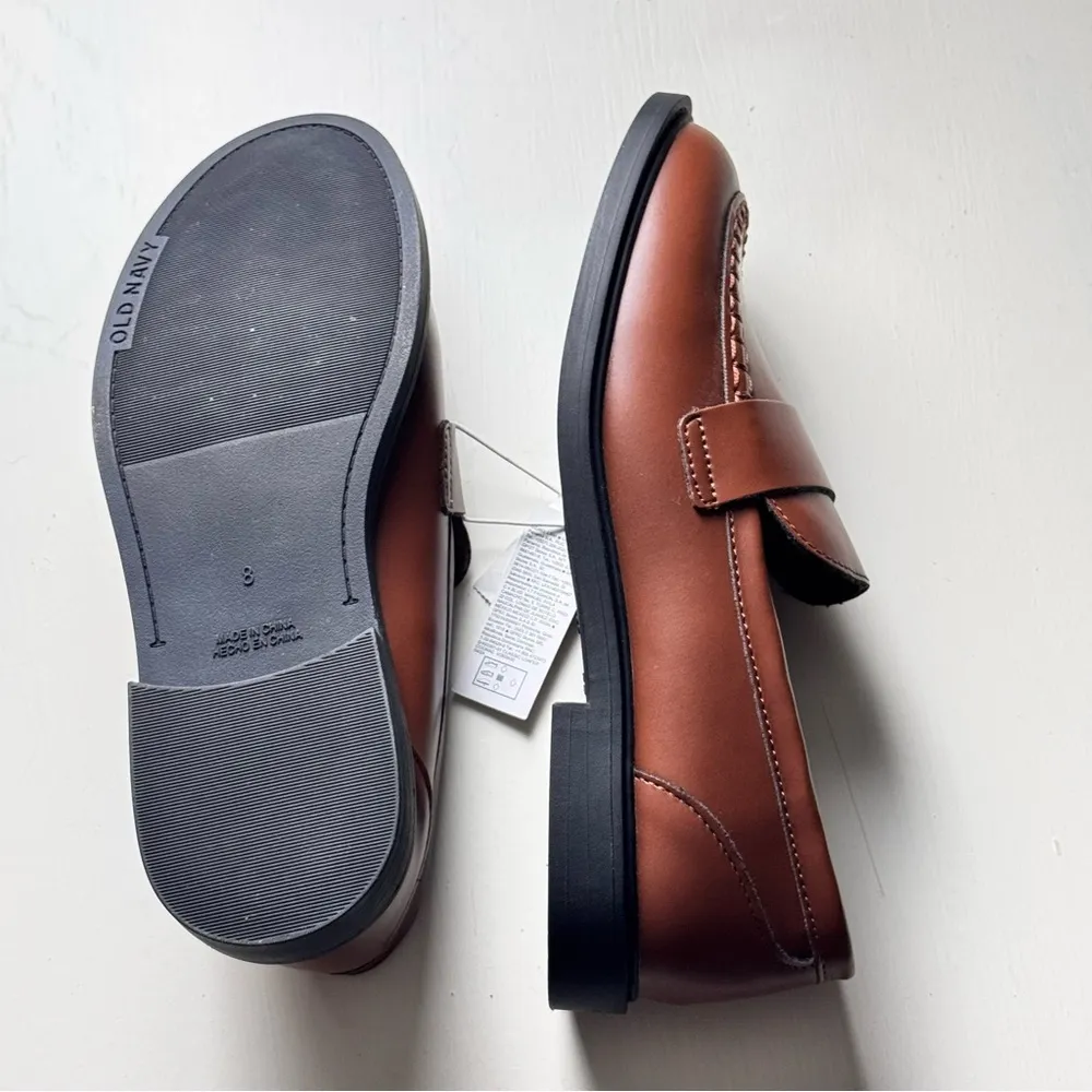 Old Navy Women's Low Heel Preppy Style Cognac Modern Penny Loafer Sz 8 - Image 3