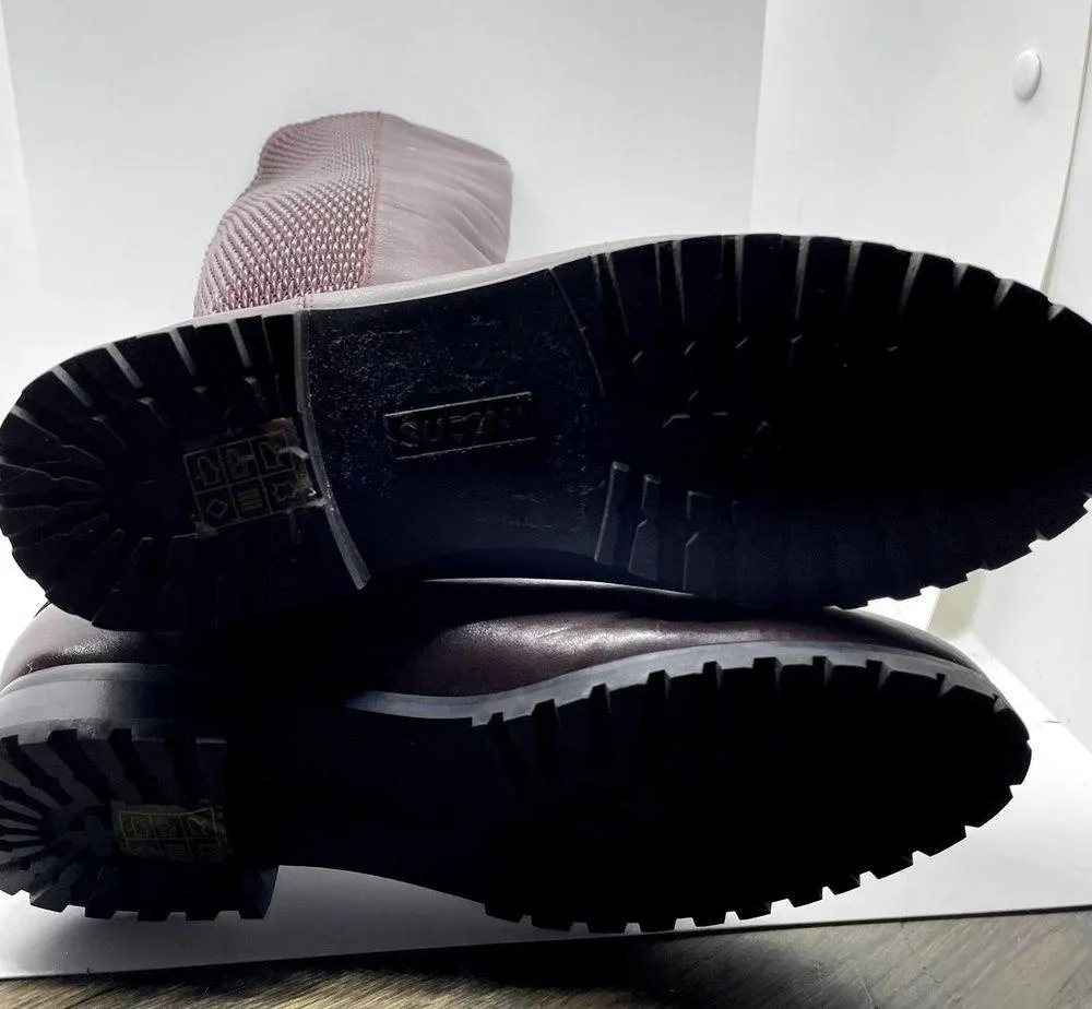 Sudini Fabiana Riding Leather Boot Burgundy Color New without Box size 6 - Image 7