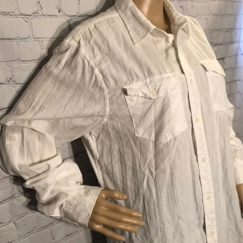 Carbon Classic Fit Button Down White Blous… Size M - Image 5